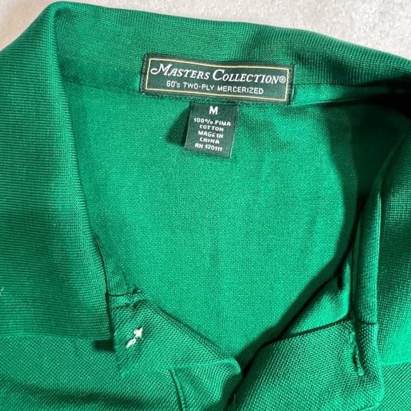 Authentic Genuine Medium Men’s Green Masters Polo Golf Shirt - Picture 2 of 9